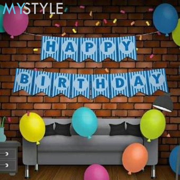 BANNER HAPPY BIRTHDAY GARIS SEGILIMA STRIPE/BANNER ULANG TAHUN STRIP/BUNTING FLAG