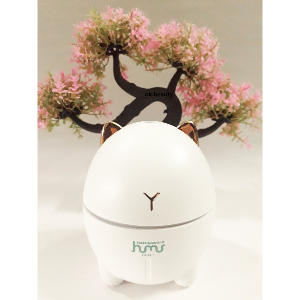 DIFFUSER AROMATERAPI RUANGAN ELEKTRIK MURAH MOTIF CORAK KAYU PENGHARUM HUMIDIFIER-CAT PUTIH