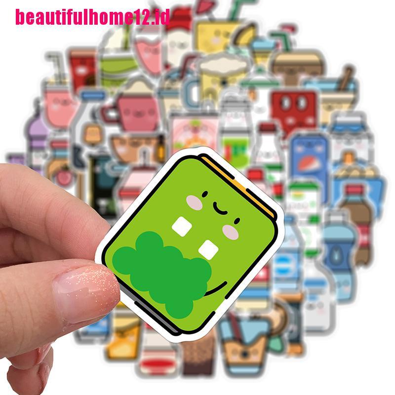 【beautifulhome12.id】50PCS Summer Cute Flavored Drink Stickers PVC Cartoon Beverage Decal sticker