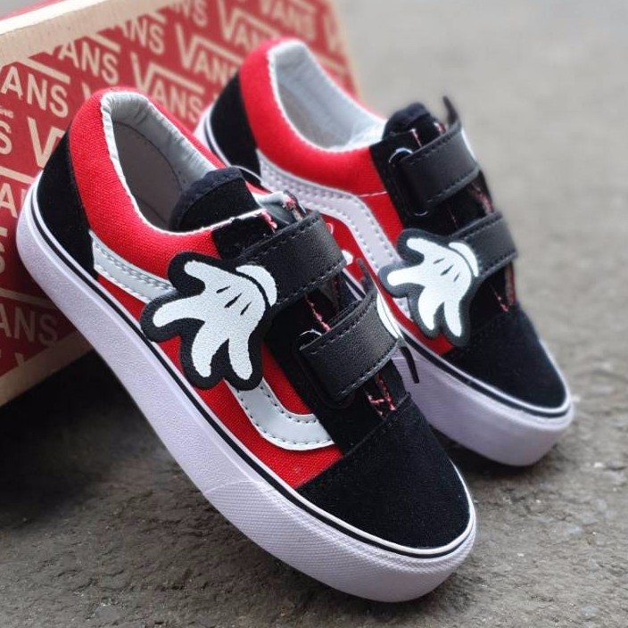 SEPATU ANAK VANS DISNEY HITAM MERAH PUTIH MICKY MOUSE