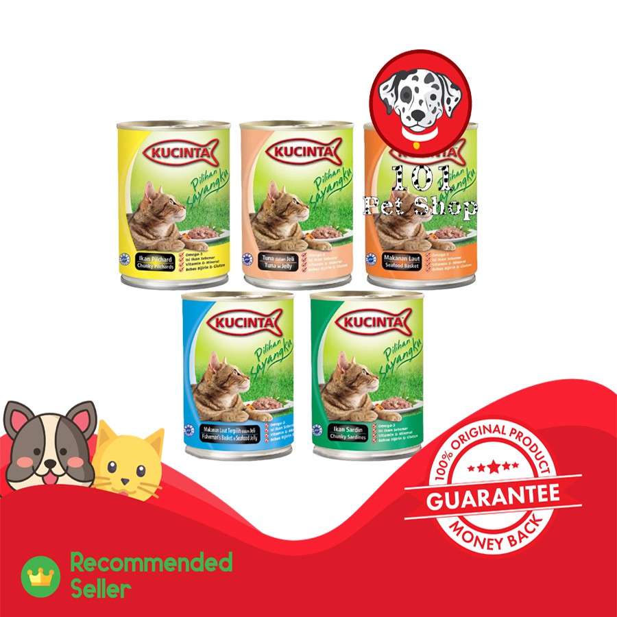 Makanan kucing kucinta 1 dus - isi 24 kaleng 400gr (khusus gosend &amp; grab)