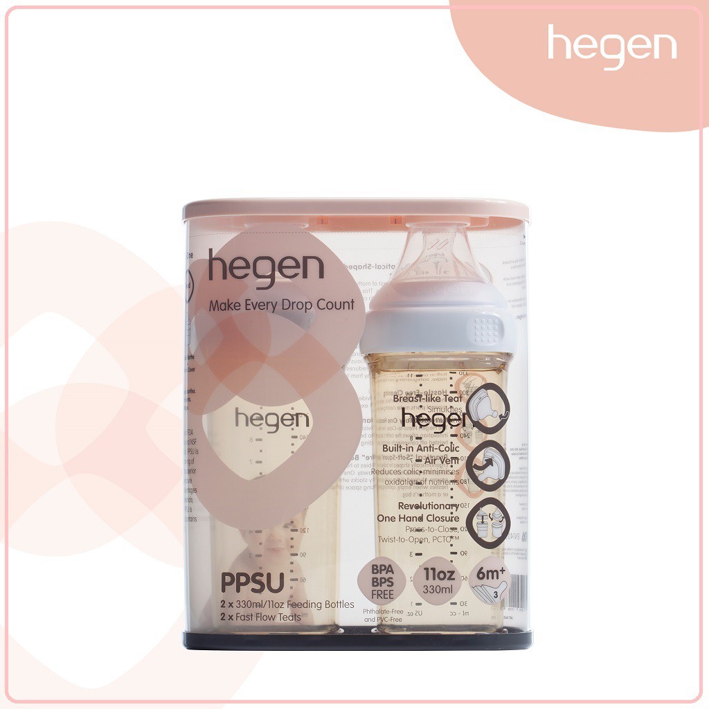 Hegen PPSU Feeding Bottle 2x330ml | Botol Susu