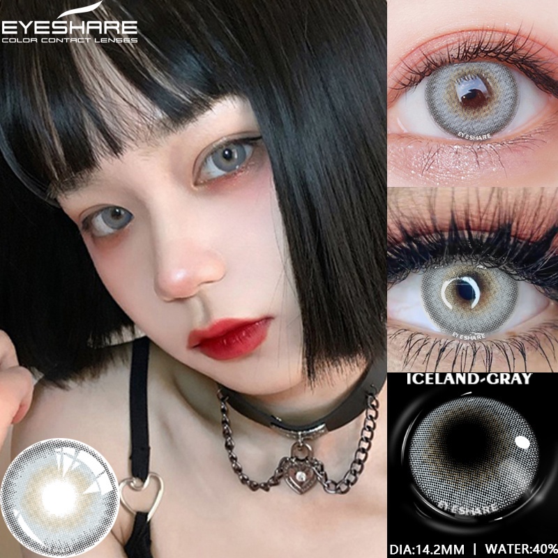 EYESHARE【COD&amp;Spot】 4 Warna Baru 1pasang Kawaii~Lensa Kontak Big Eye warna Exoticon Innocent Soflent Soflen Normal/Mata korea