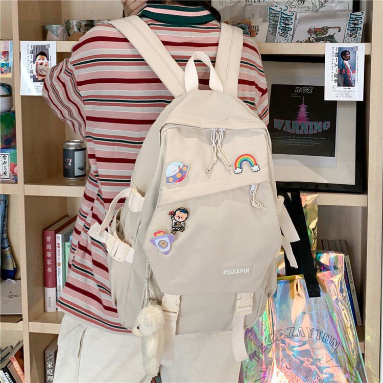 Tas Ransel Sekolah Korean Fashion K0115-WHITE