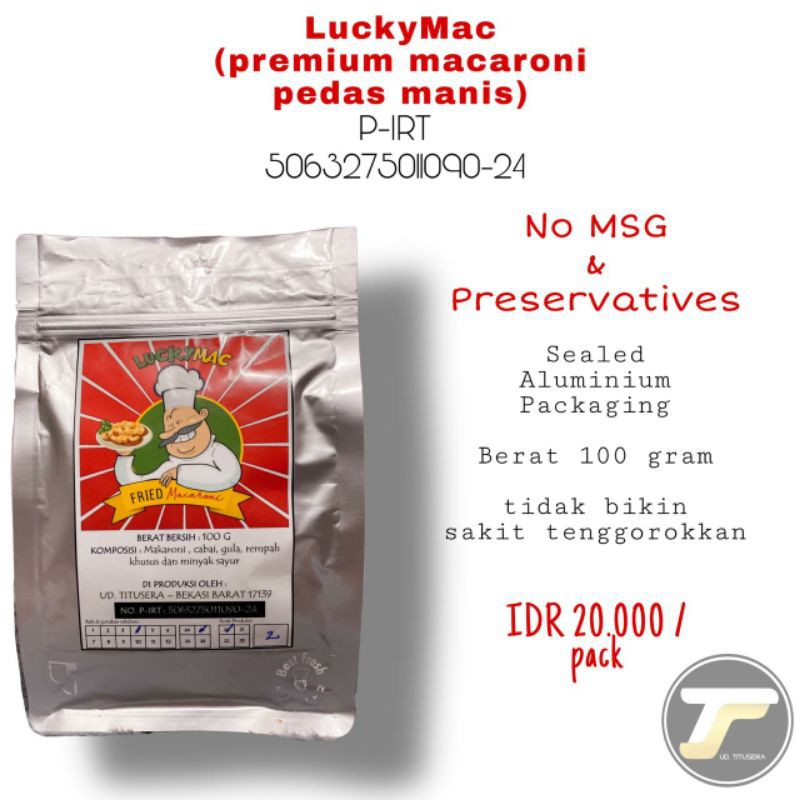 Snack Makaroni Pedas Manis Premium Enak LUCKYMAC