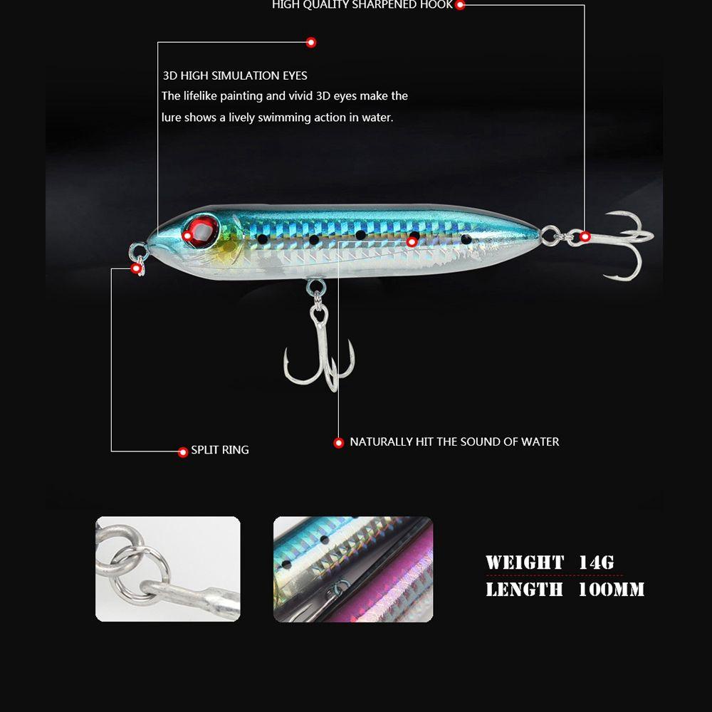 Top Floating Pencil Tenggelam Minnow Umpan Multicolor Crankbaits Umpan Ikan Kecil Yang Bermanfaat