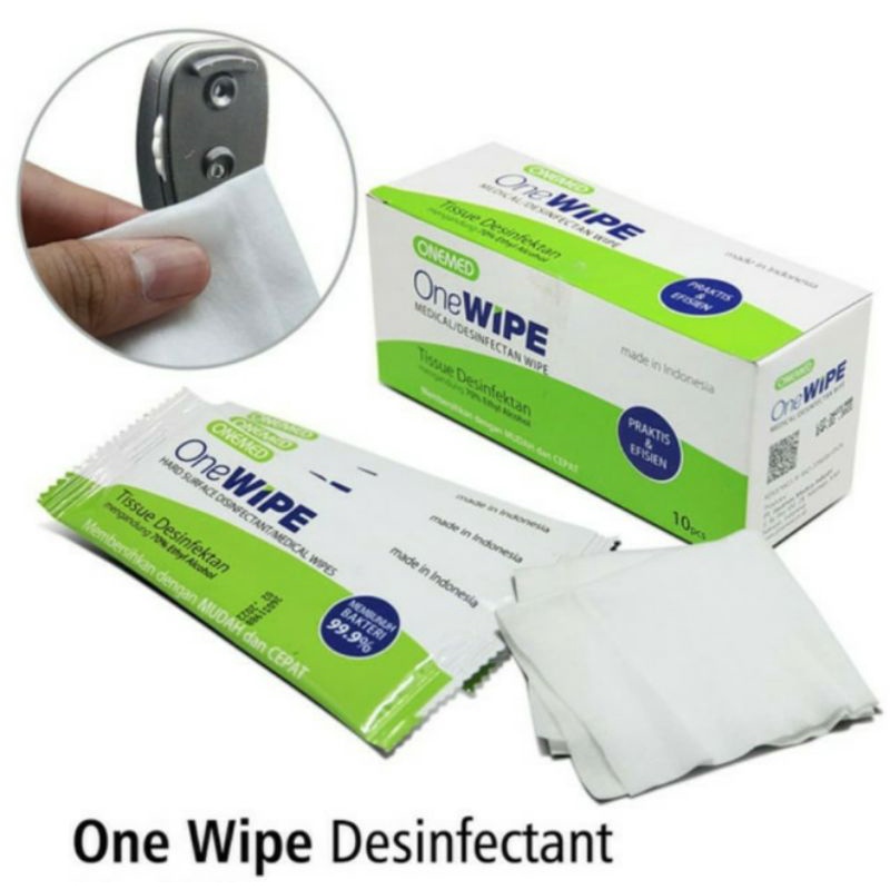 Wipes Tissue OneWIPE Disinfectan Mengandung 70% Ethyl Alcohol Onemed ONEWIPE ECER