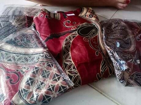 Batik Couple Keluarga Sania Ruffle Ori Ndoro Jowi Dnt Motif Banyu Mili Merah Marun Termurah Shopee