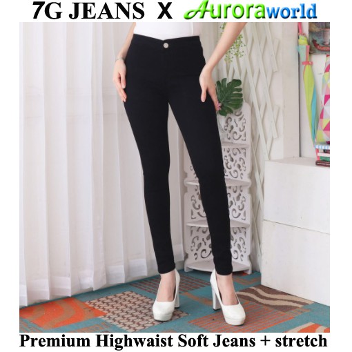 AURORAWORLD 7G JEANS EXPORT QUALITY SOFT JEANS HIGHWAIST /PINGGANG TINGGI JEANS/STRETCH size 27-34