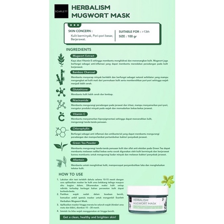 Masker Scarlett Herbalism Mugwort Mask  | Scarlett Seriously Soothing &amp; Hydrating Gel Mask