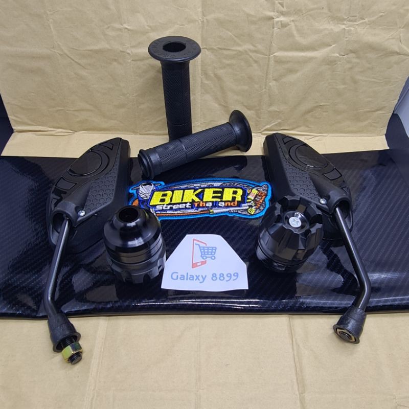 Paket Yamaha-Kulit Jok Karbon Hitam+Grip Yoshimura+Jalu As+Spion sps Yamaha