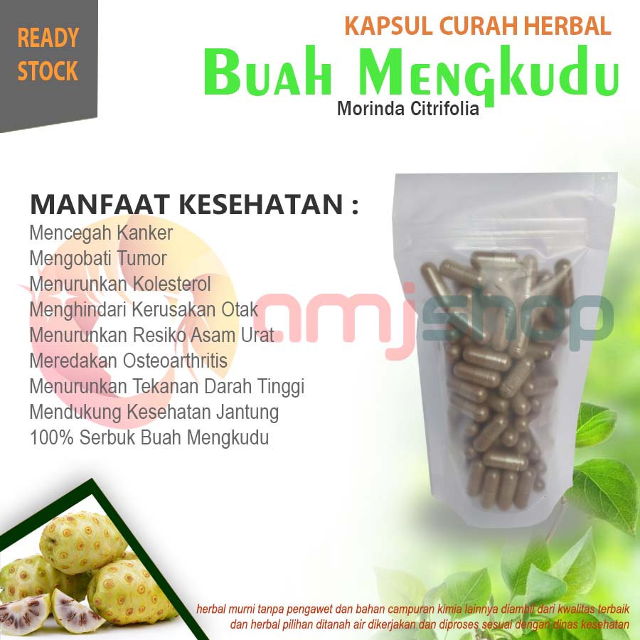 

KAPSUL CURAH HERBAL BUAH MENGKUDU Anti Aging Wasir Asam Urat Borok Tumor