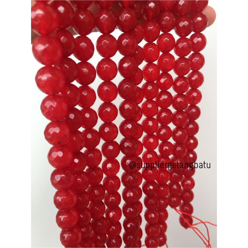 batu red garnet FACETED 10mm manao merah manau batu mulia aksesoris beads supplier grosir kerajinan