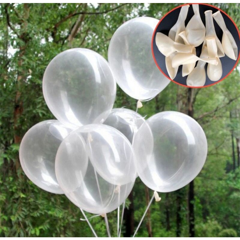 balon latex bening transparan 12 inci dekorasi ulang tahun