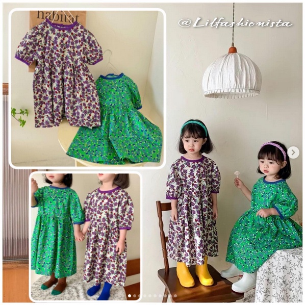 Duma Korean Floral Dress Anak Perempuan Bunga-bunga Korean Style Import