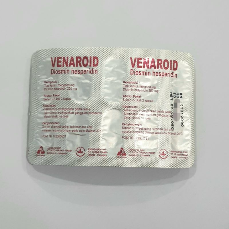 venaroid isi 10 kapsul 10's obat wasir herbal / strip