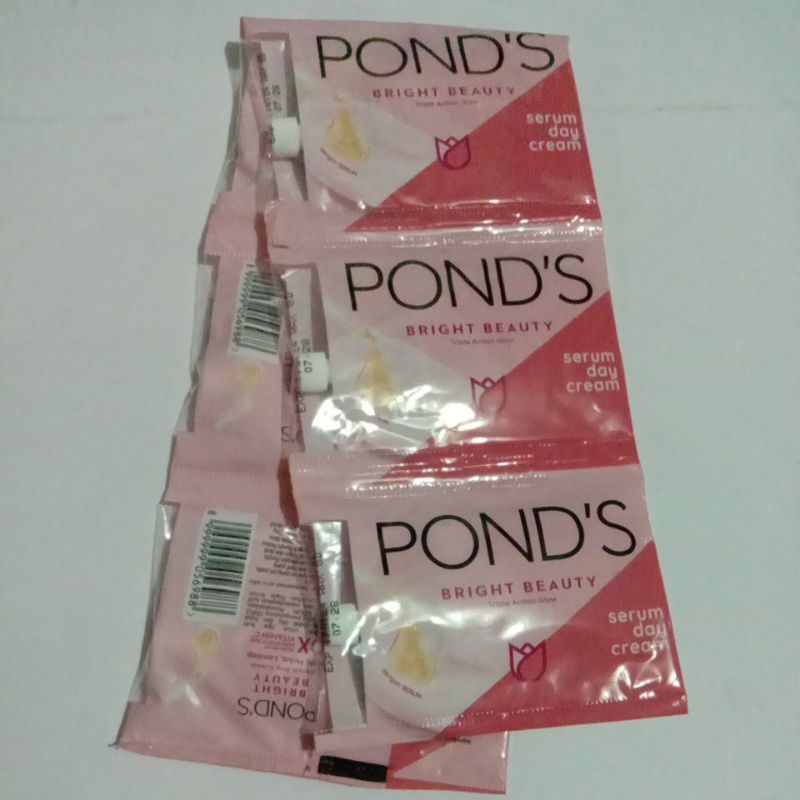 BPOM Ponds bright beauty serum day cream ECER SACHET 7,5gr