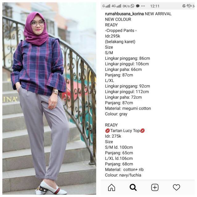 Preloved LIKE NEW Tartan Lucy Top tunik blouse branded brand by KORINA