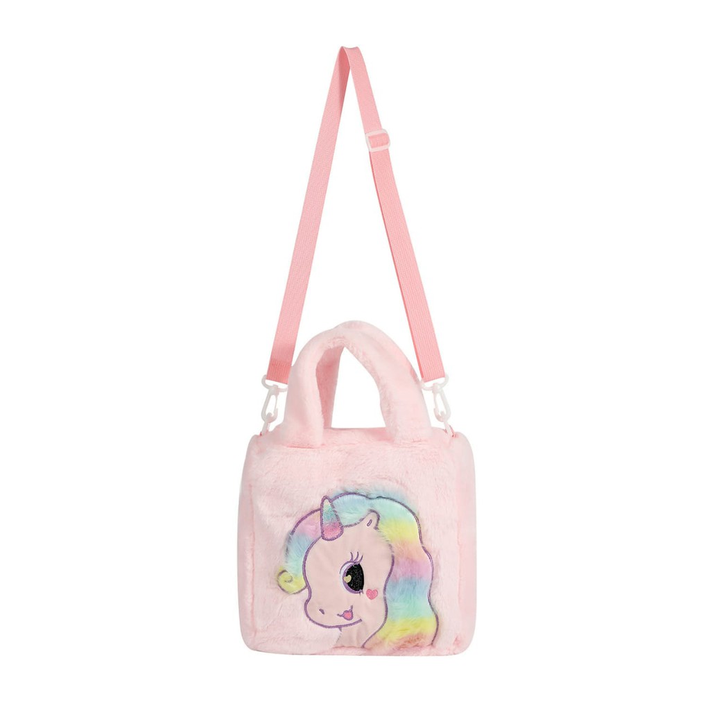 Tas unicorn bulu Sling bag unicorn fluffly tas selempang anak perempuan kado ultah anak