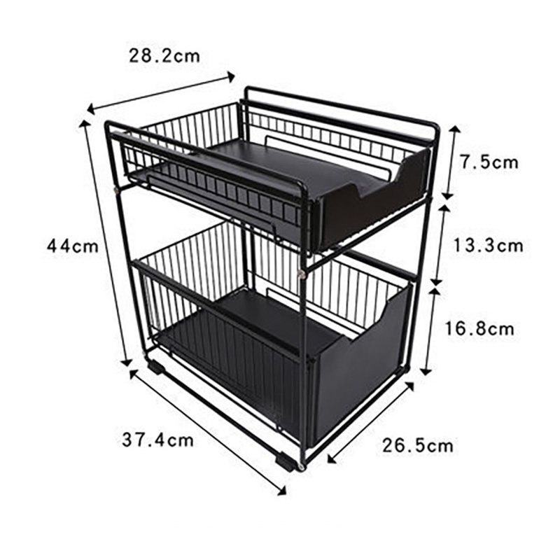 Rak Dapur Serbaguna Keranjang Laci Tarik Geser Dapur Organizer MB1012