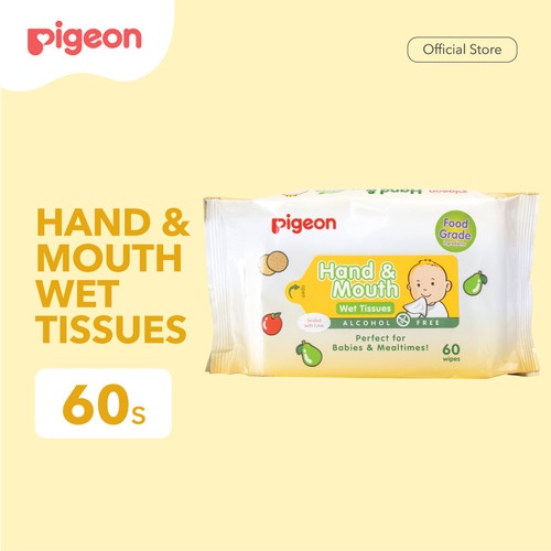 Pigeon Hand and Mouth Wet Tissue - 60 Sheets | Tisu Basah Bayi