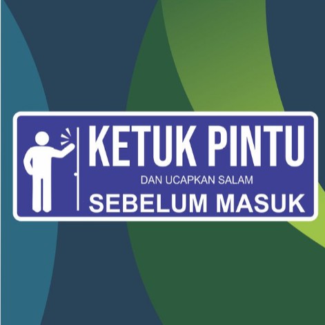 STIKER PETUNJUK TANDA KETUK  PINTU  WALL STICKER PAPER 