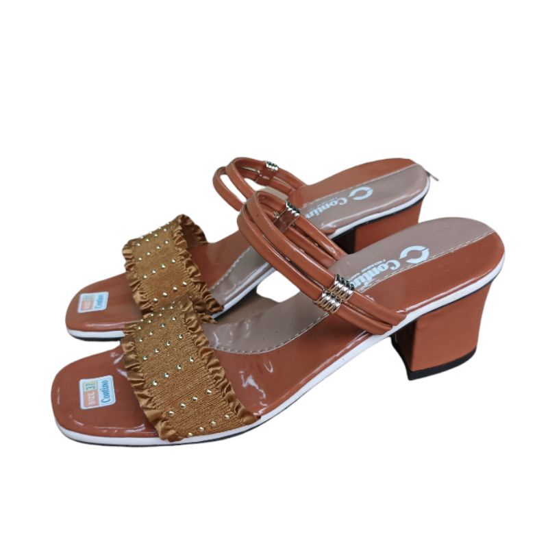 Sandal Wanita Heels / Hak 5 Cm / Sandal Pesta Wanita Contino Original Sandal Hak Tahu