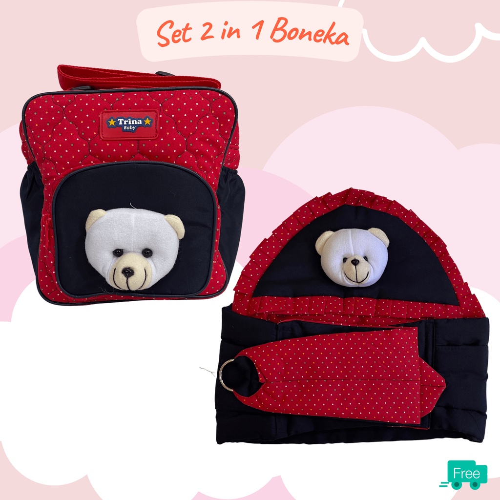 SET PERLENGKAPAN BAYI GENDONGAN SAMPING DAN TAS BAYI BONEKA TERMURAH