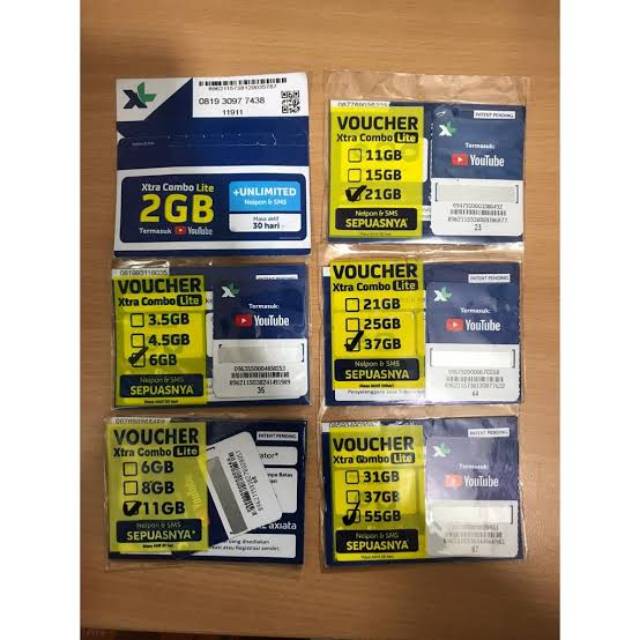 Perdana Voucher  XL 6Gb 11Gb 21Gb paketan Voucher XL Lokal Jawa Timur