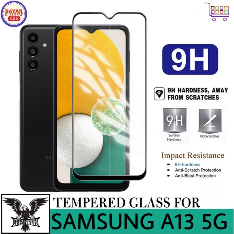 Promo Tempered Glass Samsung Galaxy A13 5G Anti Gores Kaca List Hitam Premium Anti Bekas Sidik Jari