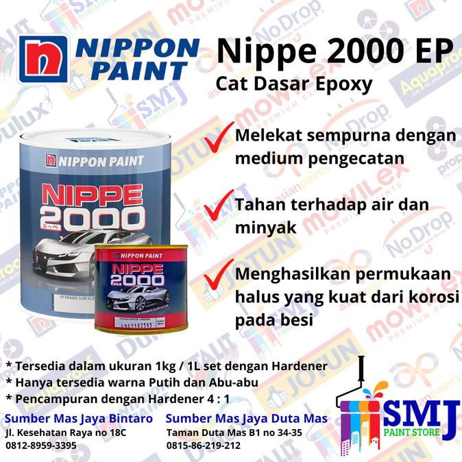 Cat Dasar Epoxy Surfacer Primer Duco NIPPE 2000 EP warna - Putih 1kg Termurah