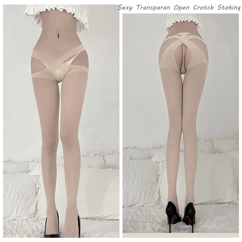 Stoking Sexy Transparan Open Crotch Stoking robek Tights Pantyhose A233