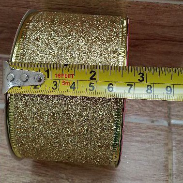 Pita glitter kawat lebar 6,5 cm