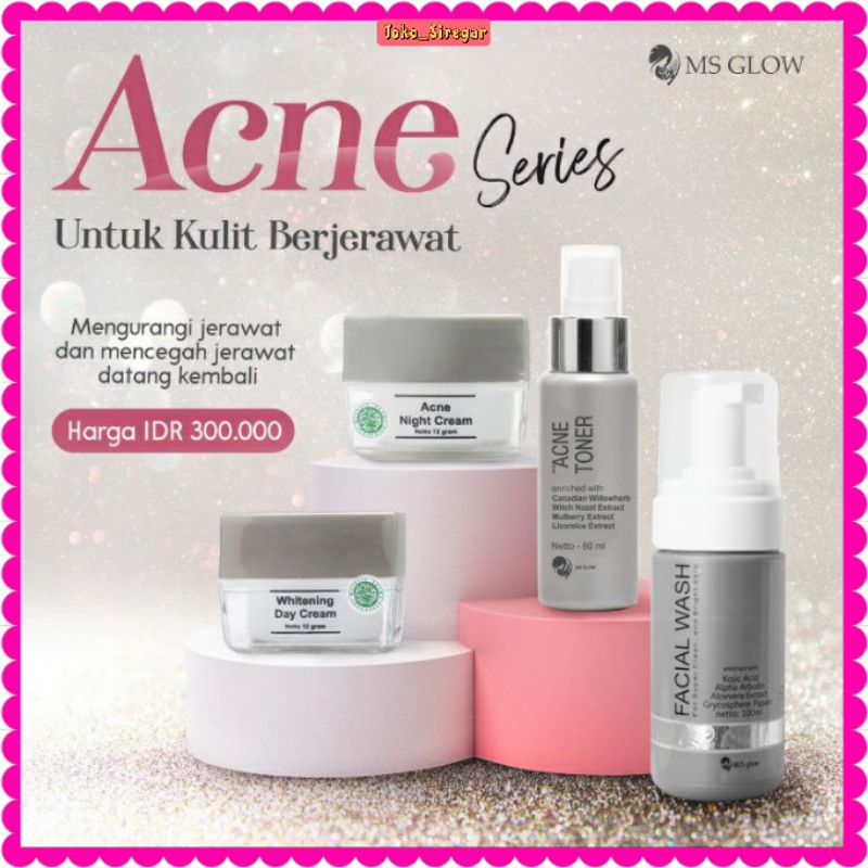 MS GLOW ORI Skin Care Acne Series Termurah BerBPOM Promo Paket Kecantikan MS Glow Termurah