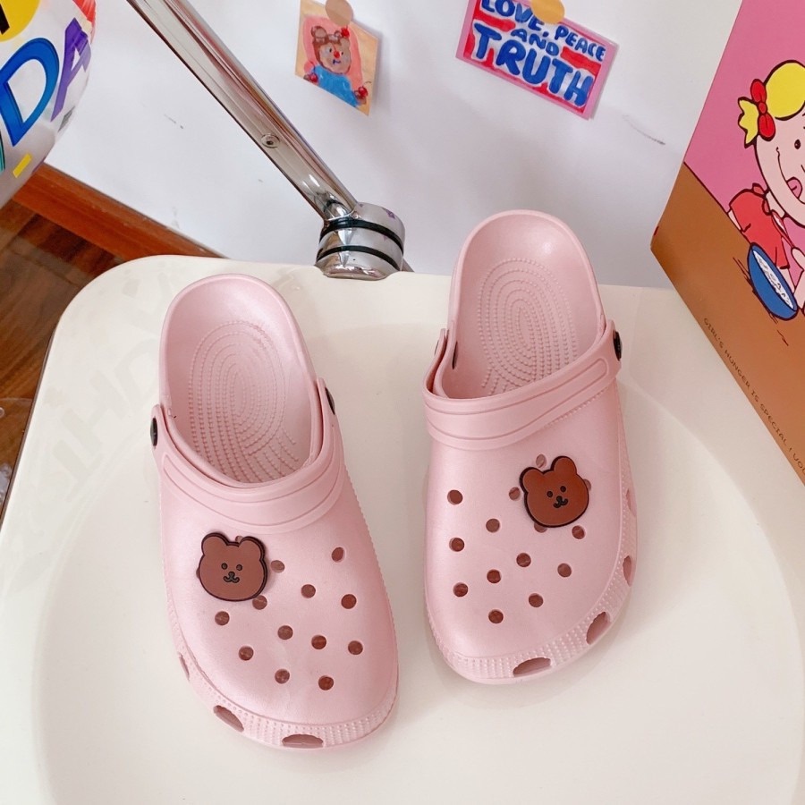 DS-E Sendal / Sandal Wanita Dewasa Cute Bear Baim Kodok Empuk 0819