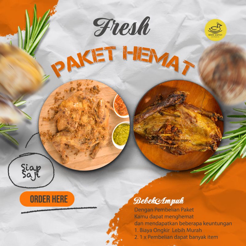 Paket Hemat Bebek Ampuh 06 + Burung Puyuh Super Presto / Ungkep / Gosend / Instan / Sameday