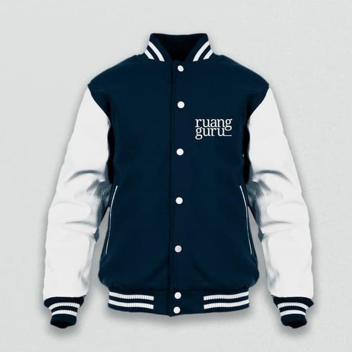 (DONE) JAKET VARSITY BASEBALL DISTRO RUANG GURU POLOS CUSTOM INDONESIA MURAH TERMURAH