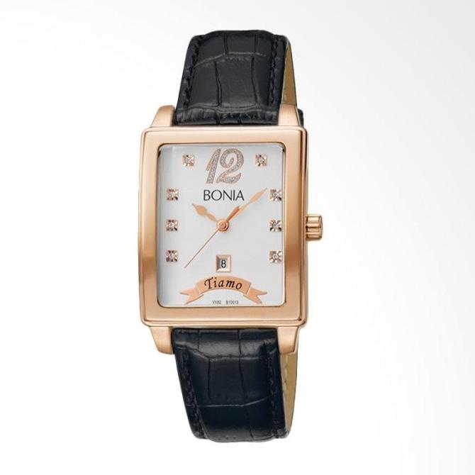 [original] Bonia B10013-1539V Jam Tangan Pria Leather Black