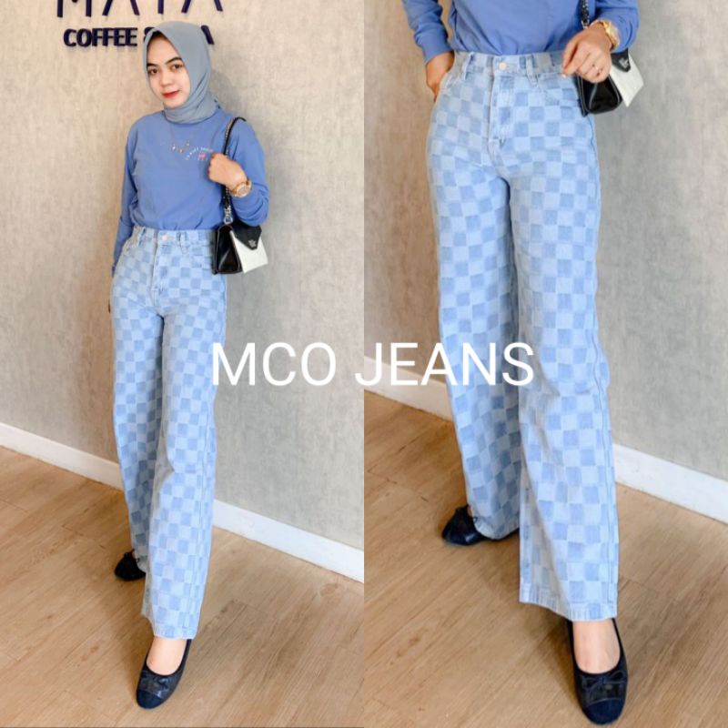 Celana Jeans High Waist Jens Panjang Jins Bagy Pants Daily Fashion Wanita Bahan Denim Jumbo Big Size