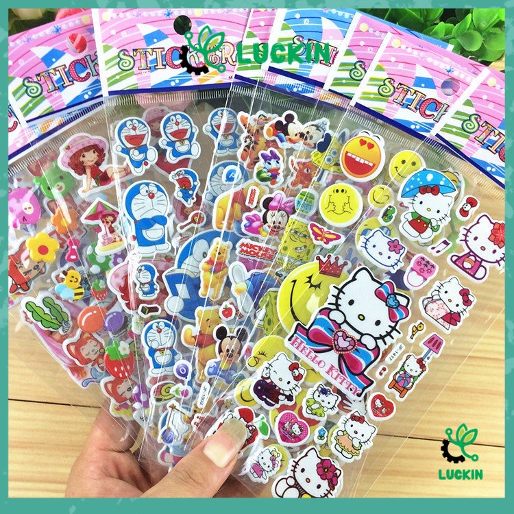 

Luckin Stiker Timbul Random/Stiker Karakter / Stiker Anak / Stiker Mainan Tempel