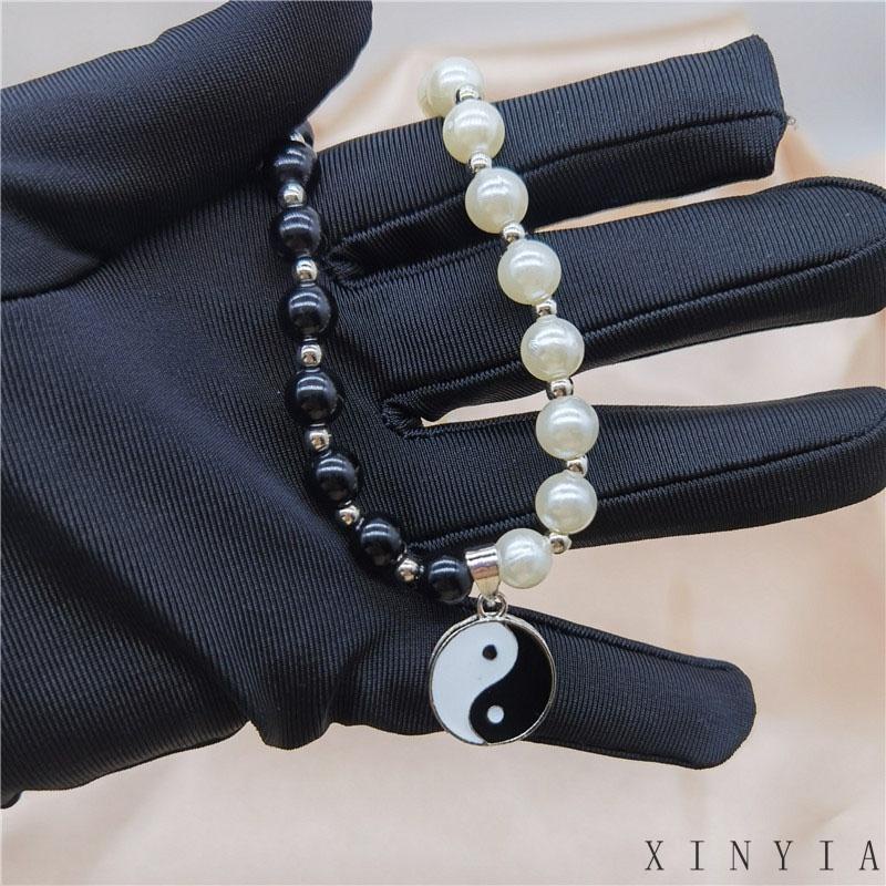 Kalung Rantai Klavikula Dengan Liontin Delapan Trigram Yin Yang Tai Chi Aksen Mutiara