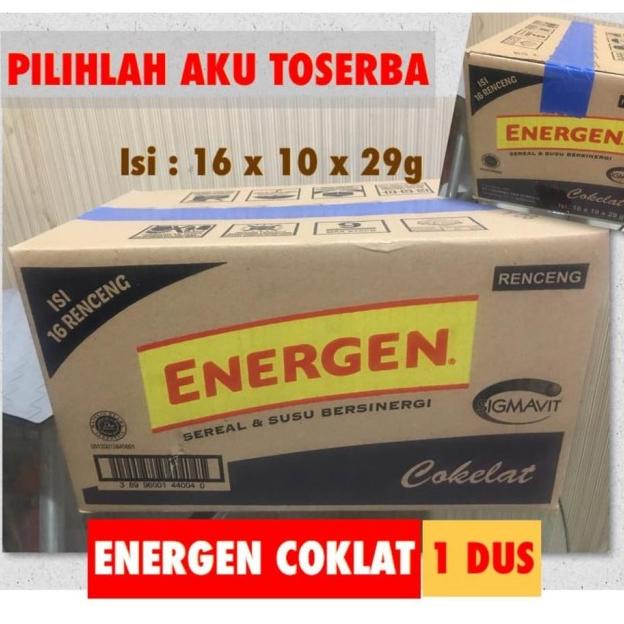 

Energen Cokelat Coklat Renceng 29Gr X 10 Sachet (Harga 1 Dus)