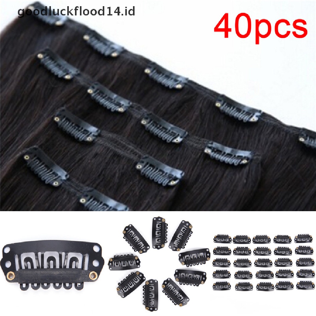 40pcs Klip Snap Bentuk U Bahan Steel Untuk Ekstensi Rambut