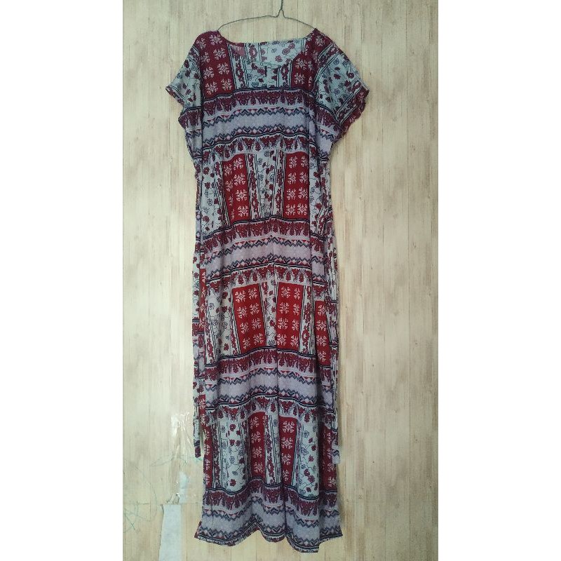 daster panjang jumbo bahan jersey melar/homedress panjang/inner dress tanpa lengan jumbo jersey,inne