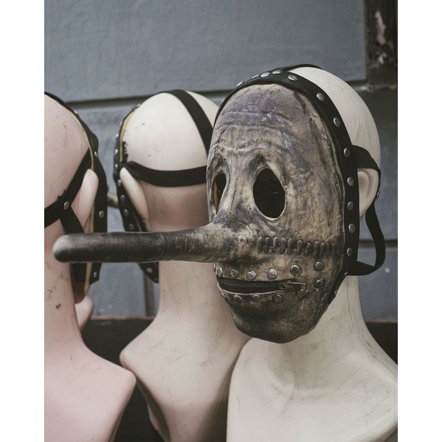 topeng slipknot mask topeng chris fehn putih/cream kotor karet latex ada corey taylor