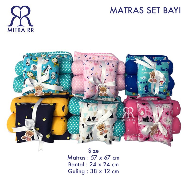 Matras Bayi / Perlak Bayi / Tempat Tidur Bayi / Bedding Set Bantal Guling Peang | Perlengkapan Tidur