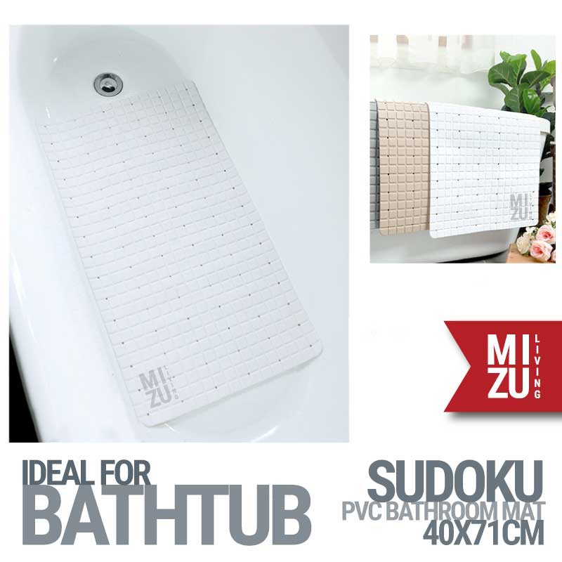 SUDOKU PVC Bathroom Mat Shower Bath Anti Slip Mat Keset Kamar Mandi PVC Penghisap Suction Cup 40x70