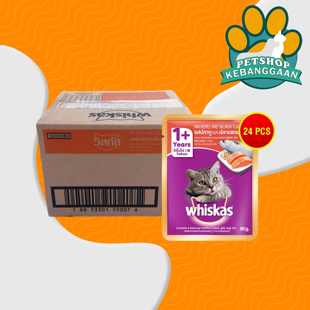 Makanan Basah Kucing Whiskas Sachet Pouch Grosir Dus isi 24 PCS 85 GR