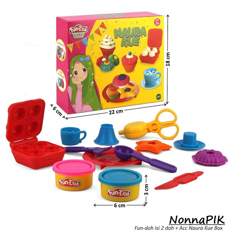 Fun Doh Naura Kue - Lilin Plastisin FunDoh Mainan Anak