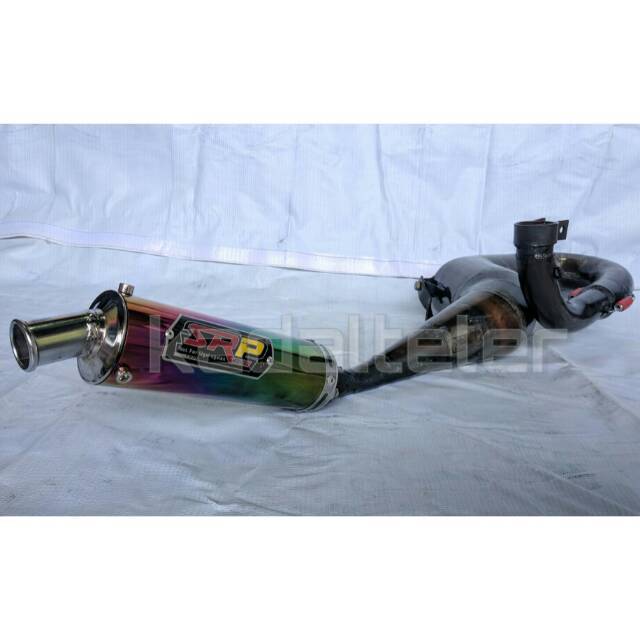 knalpot racing vespa SRP kanan kompetisi slincer rainbow